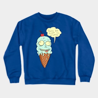 Cute Cartoon Ice Cream Cone With Cherry Drawing Crewneck Sweatshirt